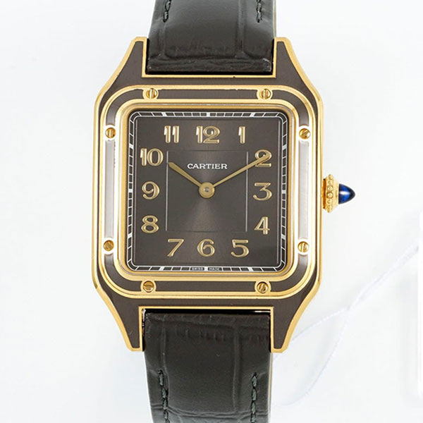 【AF工場】 カルティエコピー サントス デュモンLM WGSA0097 グレー 電池式 配送料無料